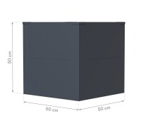 Westmann Metall Pflanzkübel Talus S | Pflanzkübel modern | Anthrazit | 50x50x50 cm