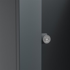 Westmann Metall Mülltonnenbox Lacina | 4x240 L | Anthrazit/Holzoptik | 80x264x116 cm