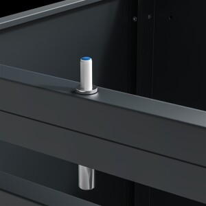 Westmann Metall Mülltonnenbox Lacina | 4x240 L | Anthrazit/Holzoptik | 80x264x116 cm