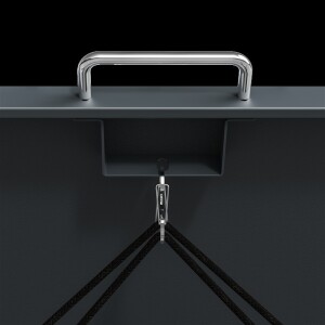 Westmann Metall Mülltonnenbox Lacina | 4x240 L | Anthrazit/Holzoptik | 80x264x116 cm