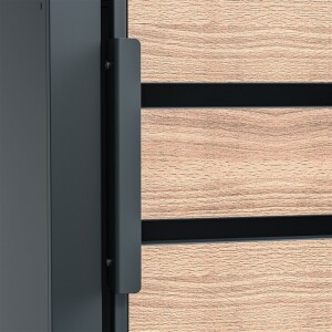 Westmann Metall Mülltonnenbox Lacina | 4x240 L | Anthrazit/Holzoptik | 80x264x116 cm
