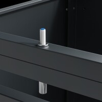 Westmann Metall Mülltonnenbox Lacina | 4x240 L | Anthrazit/Holzoptik | 80x264x116 cm