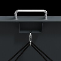 Westmann Metall Mülltonnenbox Lacina | 4x240 L | Anthrazit/Holzoptik | 80x264x116 cm
