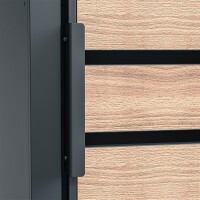 Westmann Metall Mülltonnenbox Lacina | 4x240 L | Anthrazit/Holzoptik | 80x264x116 cm