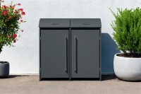 Westmann Metall Mülltonnenbox Moderna 2 | 2x240 L | Anthrazit | 83x139x135 cm