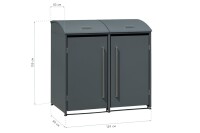 Westmann Metall Mülltonnenbox Moderna 2 | 2x240 L | Anthrazit | 83x139x135 cm