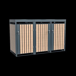 Westmann Mülltonnenbox Planta | 3x 240 L Holzoptik |...