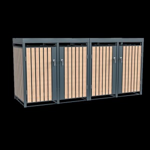 Westmann Mülltonnenbox Planta | 4x 240 L Holzoptik |...