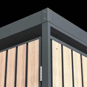 Westmann Mülltonnenbox Planta | 4x 240 L Holzoptik | 84x264x124,5 cm