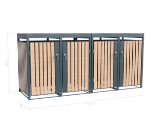 Westmann Mülltonnenbox Planta | 4x 240 L Holzoptik | 84x264x124,5 cm