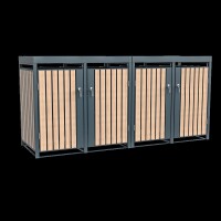 Westmann Mülltonnenbox Planta | 4x 240 L Holzoptik | 84x264x124,5 cm
