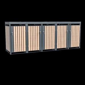 Westmann Mülltonnenbox Planta | 5x 240 L Holzoptik |...