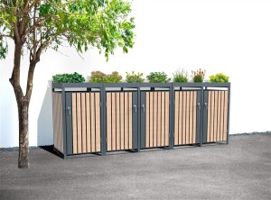 Westmann Mülltonnenbox Planta | 5x 240 L Holzoptik |...