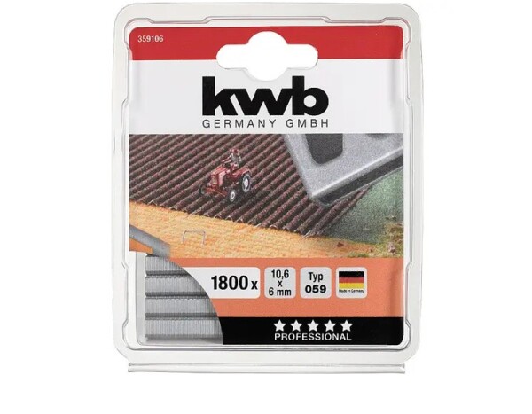 kwb Tackerklammern 10,6 mm breit, verzinkt 1800 Stück