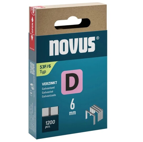 Novus Flachdrahtklammer Typ53F 6mm verzinkt – 1200Stk
