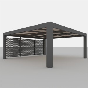 CUBUS Doppelcarport aus Stahl, dunkelgrau, 5,8 × 5,5 m – inklusive Montage