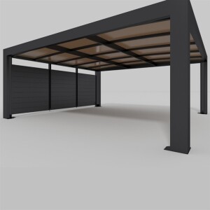 CUBUS Doppelcarport aus Stahl, dunkelgrau, 5,8 × 5,5 m – inklusive Montage