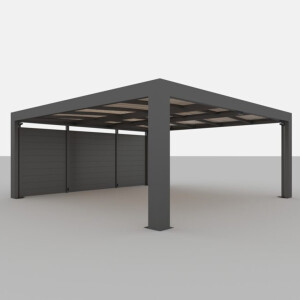 CUBUS Doppelcarport aus Stahl, dunkelgrau, 5,8 × 5,5 m – inklusive Montage