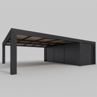 CUBUS Doppelcarport aus Stahl, dunkelgrau, 5,8 × 5,5 m – inklusive Montage