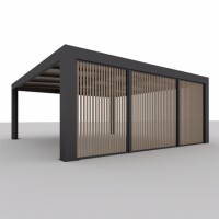 CUBUS Doppelcarport aus Stahl, dunkelgrau, 5,8 × 5,5 m – inklusive Montage