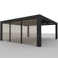 CUBUS Doppelcarport aus Stahl, dunkelgrau, 5,8 × 5,5 m – inklusive Montage