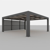CUBUS Doppelcarport aus Stahl, dunkelgrau, 5,8 × 5,5 m – inklusive Montage