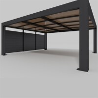 CUBUS Doppelcarport aus Stahl, dunkelgrau, 5,8 × 5,5 m – inklusive Montage
