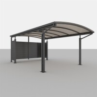 Allview Calux Komposit-Endwand für Einzelcarport, Grauschwarz, 3,57 x 0,8 x 1,7 m