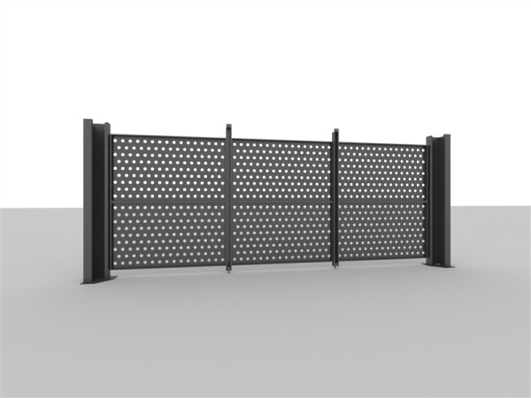 Allview Cubus Seitenwand aus gelochtem Stahl, Grauschwarz (RAL7021), 1,9 m Höhe