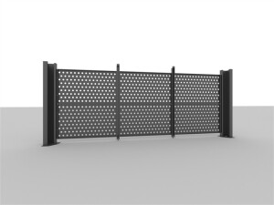 Allview Cubus Seitenwand aus gelochtem Stahl, Grauschwarz...