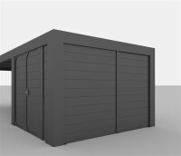 Allview Cubus Geräteschuppen für Einzelcarport, Grauschwarz (RAL7021), 3,7 x 2,3 x 2,4 m