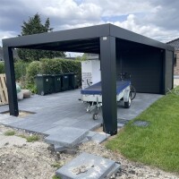 Allview Cubus Geräteschuppen für Einzelcarport, Grauschwarz (RAL7021), 3,7 x 2,3 x 2,4 m