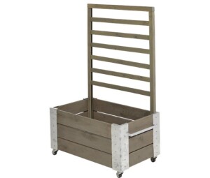 Pflanzkasten Raumteiler mit Stahlecken 87x50x130 cm - Grau