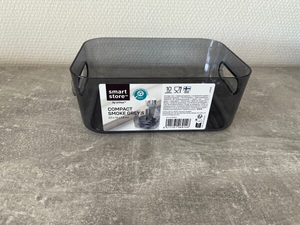 SmartStore Aufbewahrungsbox 1,5L rauchgrau stapelbar mit Griffen BPA-frei
