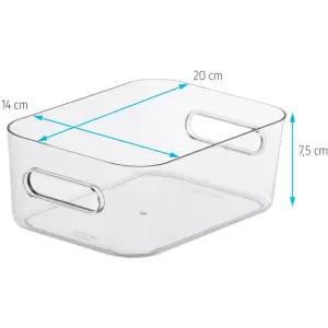 SmartStore Aufbewahrungsbox 1,5L rauchgrau stapelbar mit Griffen BPA-frei