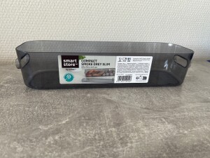 SmartStore Aufbewahrungsbox Slim 1,3L rauchgrau stapelbar...