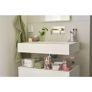 SmartStore Aufbewahrungsbox Slim 1,3L rauchgrau stapelbar mit Griffen BPA-frei