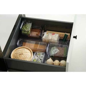 SmartStore Aufbewahrungsbox Slim 1,3L rauchgrau stapelbar mit Griffen BPA-frei
