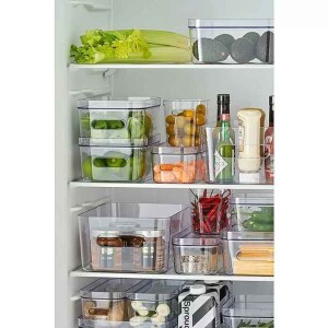 SmartStore Aufbewahrungsbox Slim 1,3L rauchgrau stapelbar mit Griffen BPA-frei