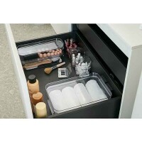 SmartStore Aufbewahrungsbox Slim 1,3L rauchgrau stapelbar mit Griffen BPA-frei