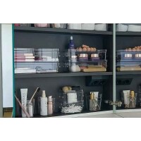 SmartStore Aufbewahrungsbox Slim 1,3L rauchgrau stapelbar mit Griffen BPA-frei