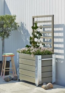 Pflanzkasten Raumteiler mit Stahlecken 87x50x155 cm -...