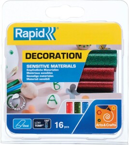 Niedertemperatur Klebesticks oval Glitzer 9 mm 16 Stück