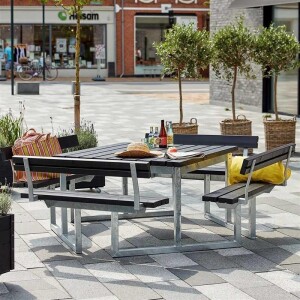 PLUS Gartenmöbel Sitzgruppe 227 cm klappbar schwarz...