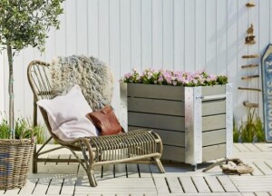 Pflanzkasten Blumenkasten mit Rädern 87x50x70 cm -...