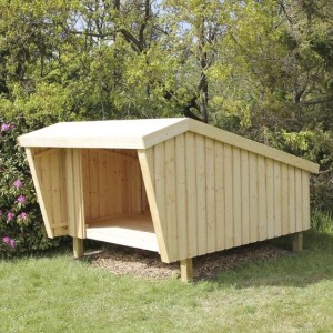 PLUS Gartenunterstand mit drei Seiten geschlossen unbehandeltes Holz Natur