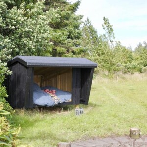 PLUS Gartenunterstand mit drei Seiten geschlossen unbehandeltes Holz Natur