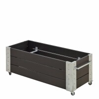 Pflanzkasten Blumenkasten mit Rädern 120x50x45 cm - Schwarz