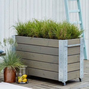 Pflanzkasten Blumenkasten mit Rädern 120x50x70 cm -...