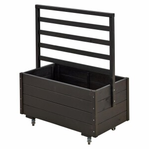 Pflanzkasten mit Spalier und Rollen 48x88x105 cm - Schwarz